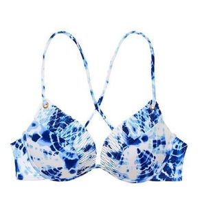 Victoria’s Secret Blue Tie Duke Push-up Bikini Top